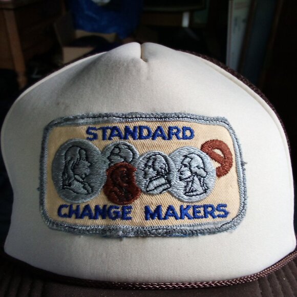 Deadstock Vintage Standard Change Makers Patch Snap Trucker Hat Cap - Picture 2 of 7